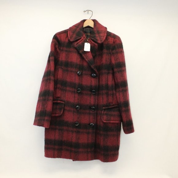 NWT! Coach Dark Cranberry Wool Blend Peacoat